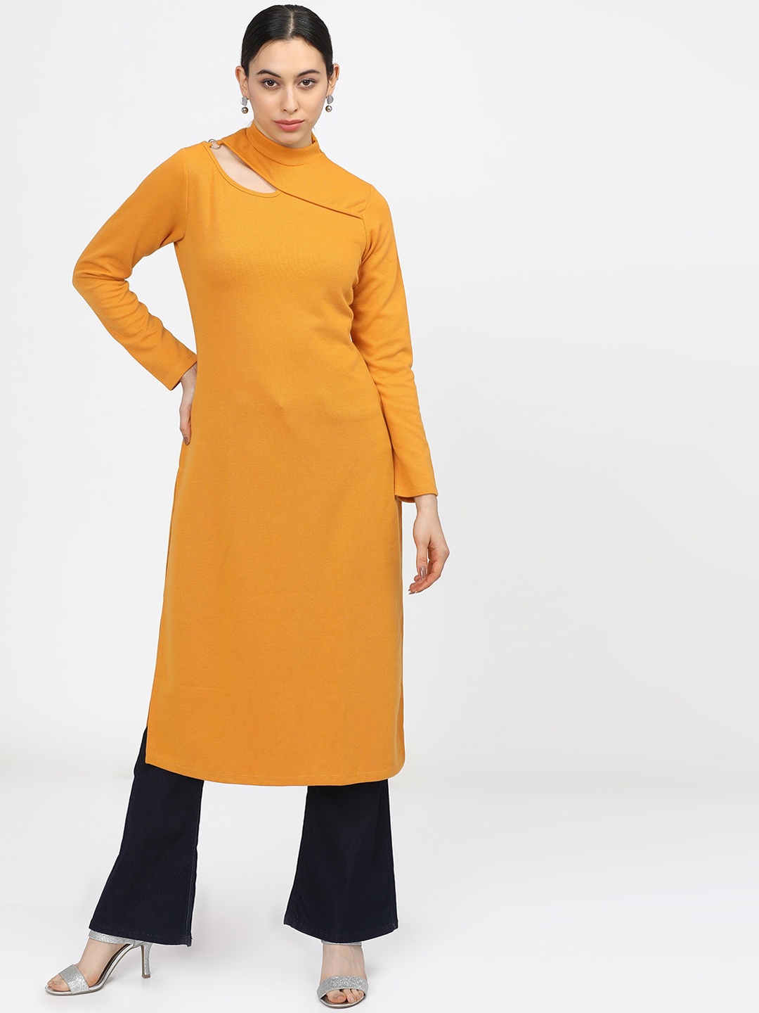 

Vishudh Women Yellow Stright Kurta