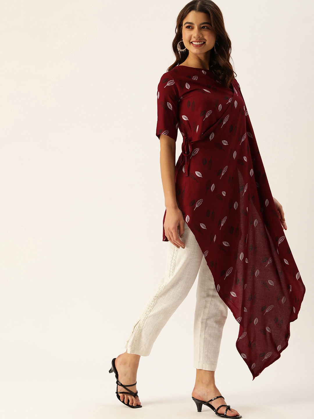 

COUPER & COLL Maroon Printed Kurti