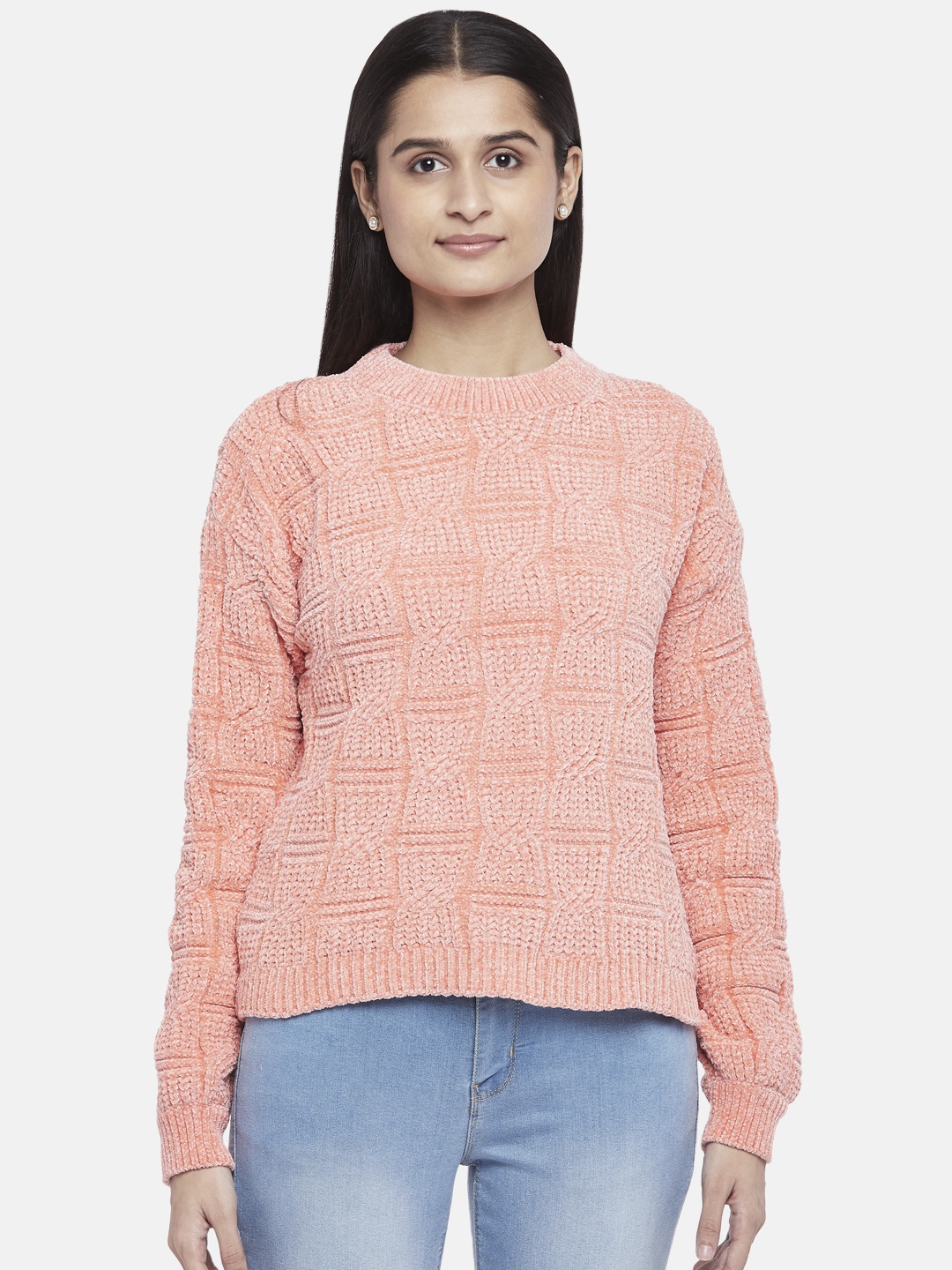 

People Peach-Coloured Regular Top