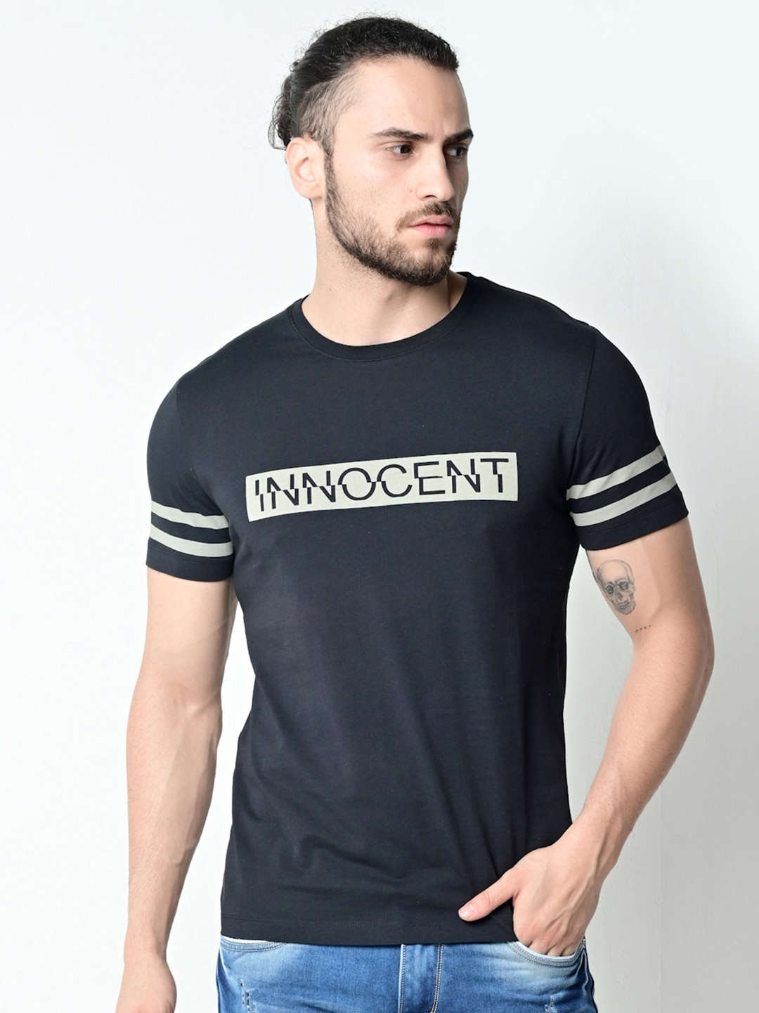 

FLAWLESS Men Black Typography T-shirt