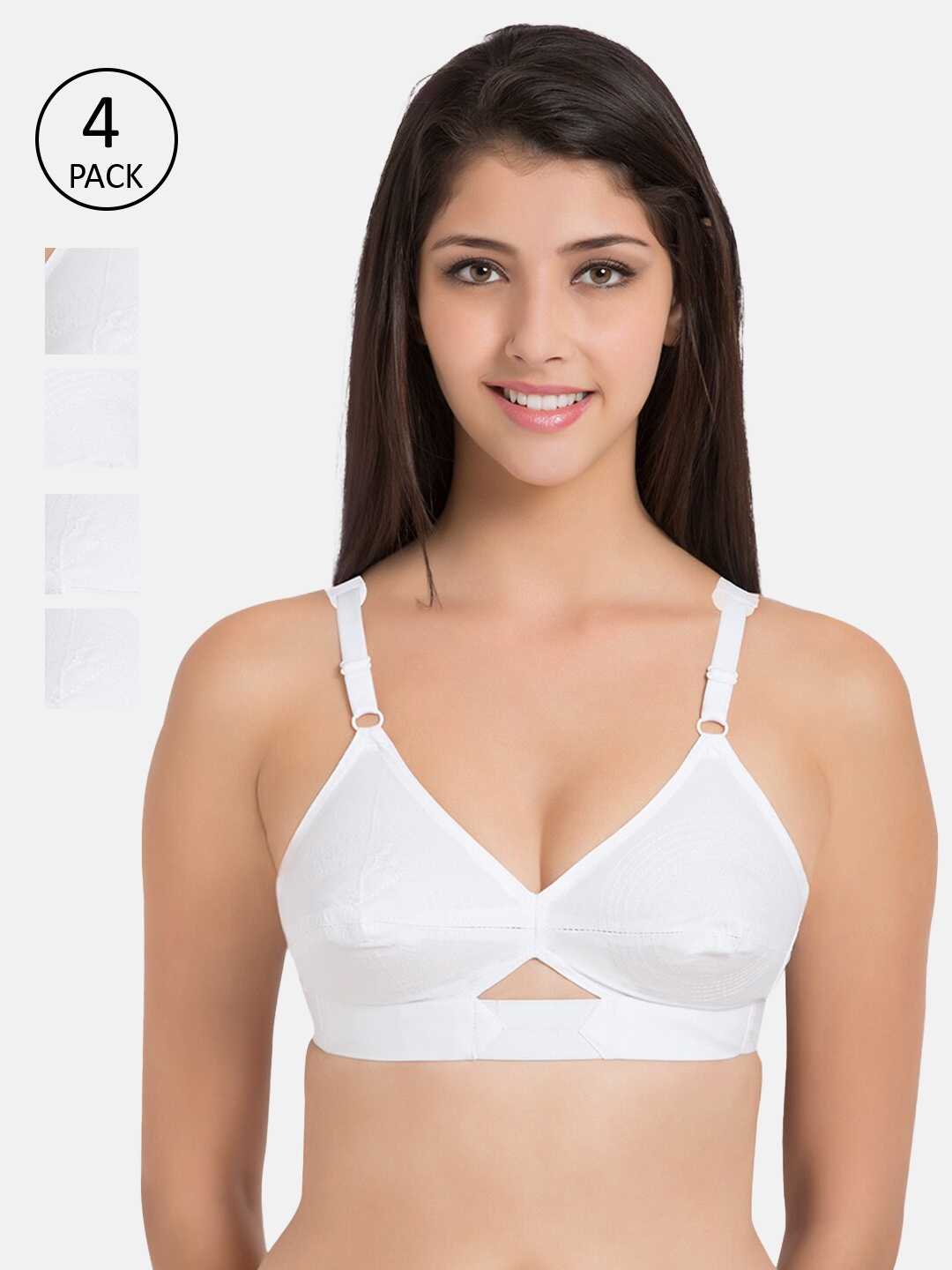 

Centra Set of 4 White Everyday Bra