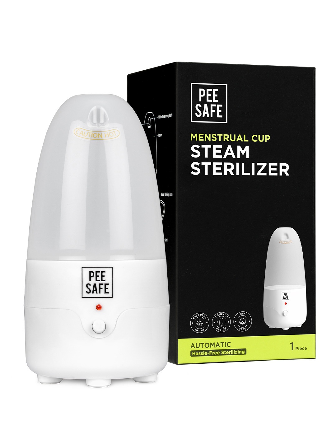 

PEESAFE Menstrual Cup Steam Sterilizer with Auto Power Cut-Off, White