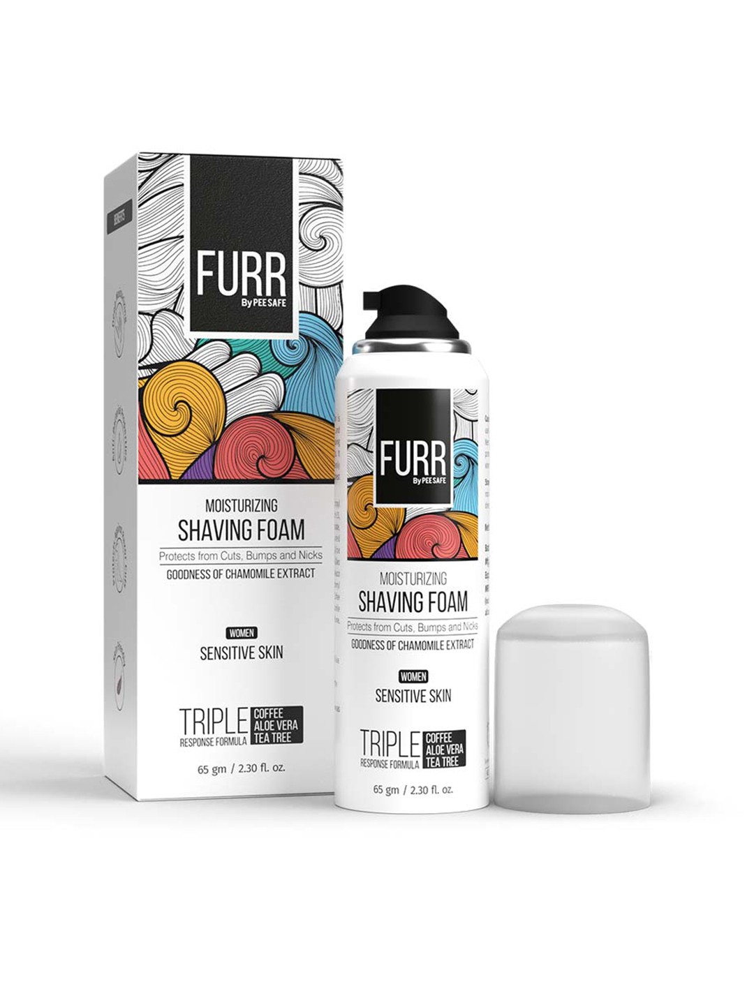 

PEESAFE FURR Moisturizing Shaving Foam For Sensitive Skin 65 gm, White