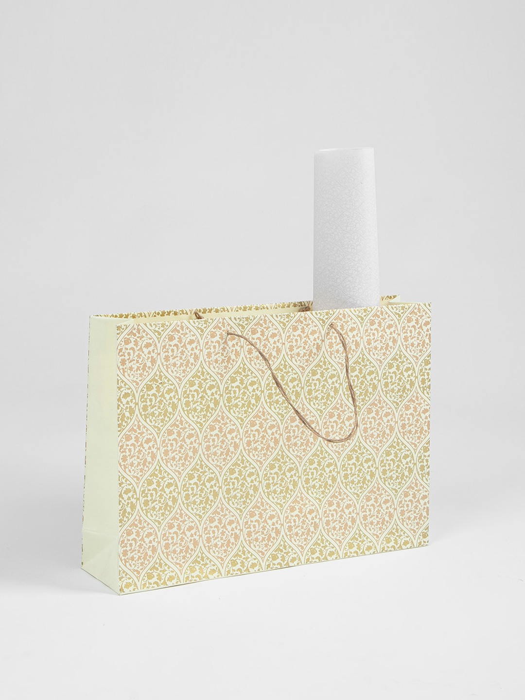 

Fabindia Beige Printed GW GPK Paper Bag With Tissue