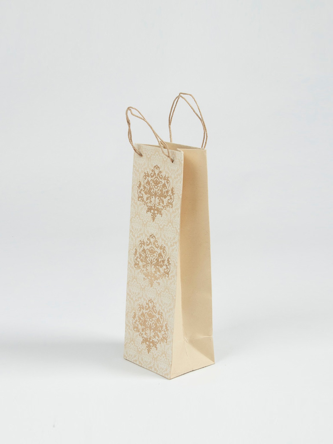 

Fabindia Beige & Gold Printed Paper Bag