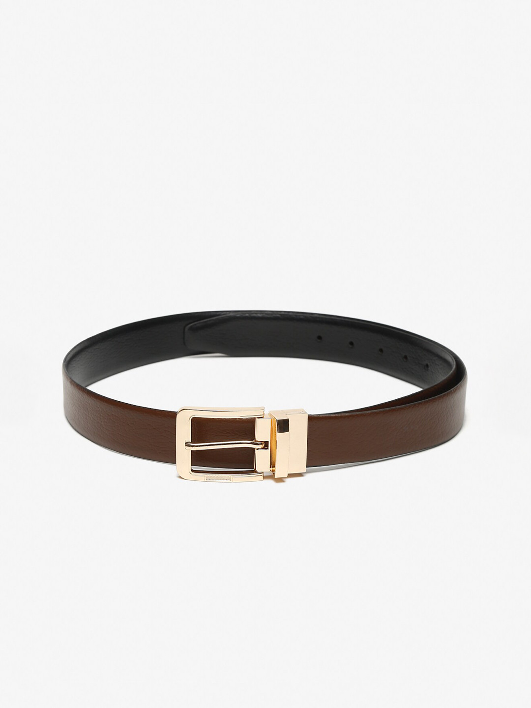

Teakwood Leathers Men Brown Textured Leather Belt