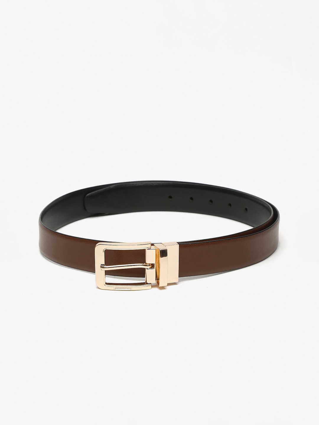 

Teakwood Leathers Men Brown Textured Leather Belt