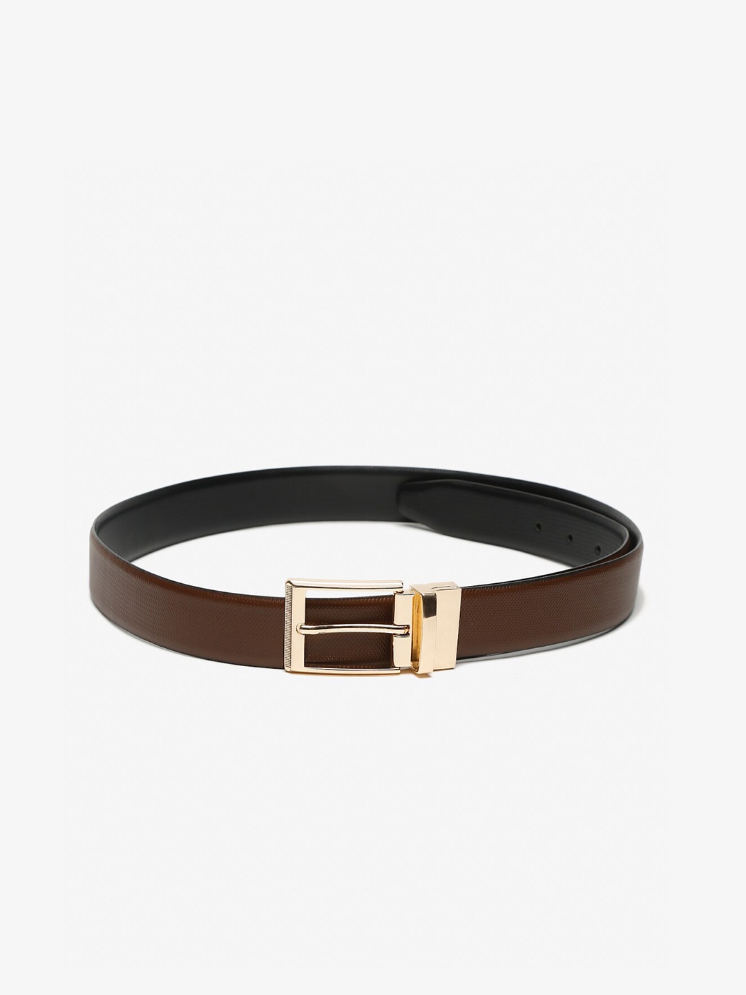 

Teakwood Leathers Men Brown Textured Leather Belt