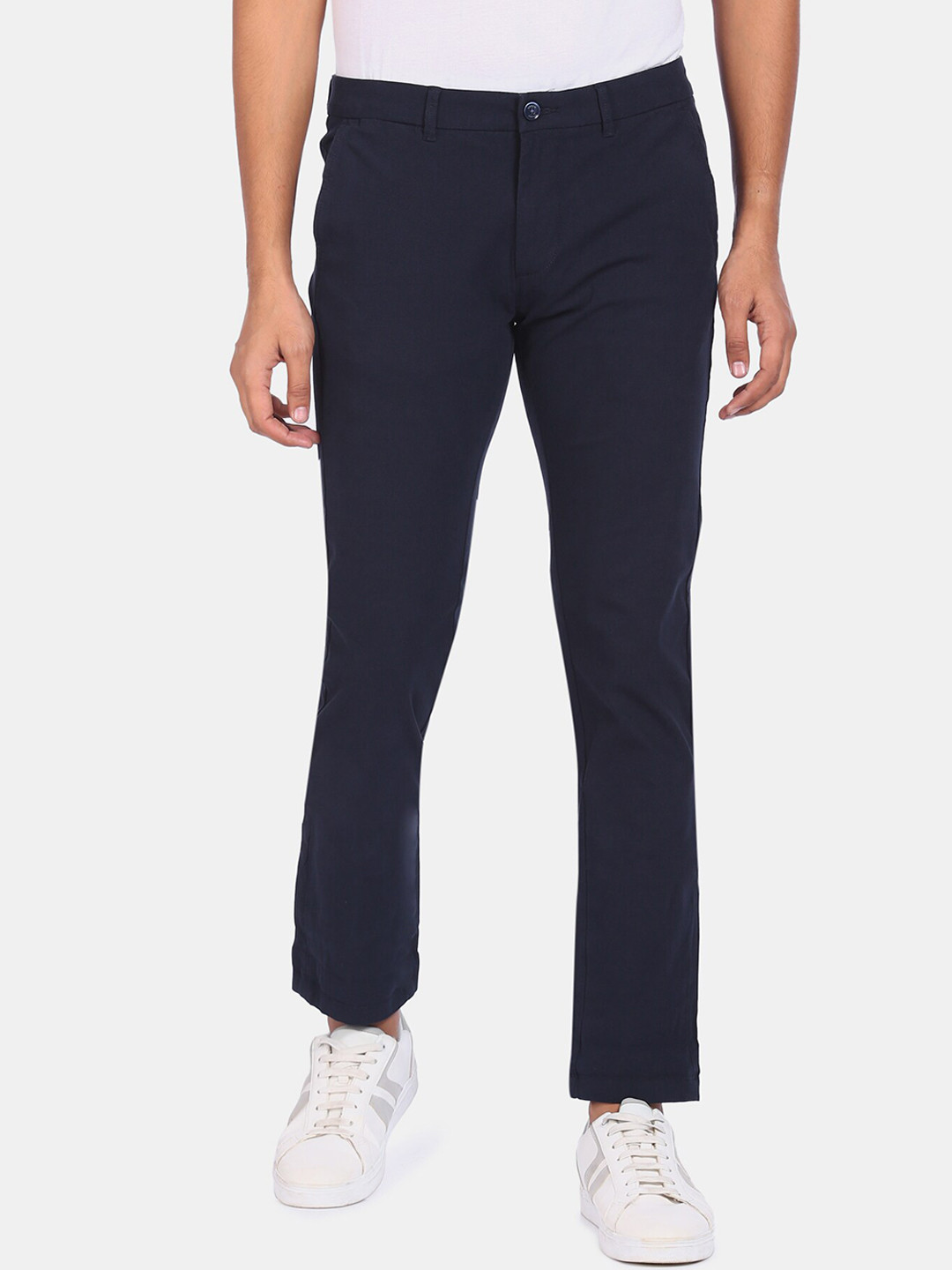

Arrow Sport Men Navy Blue Regular Fit Solid Trousers