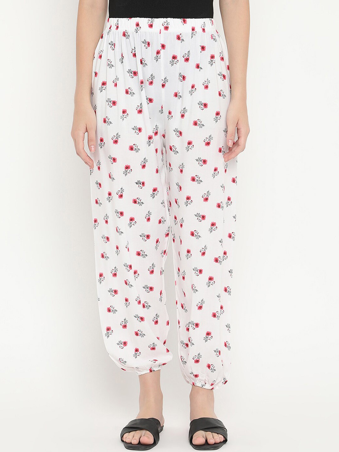 

V2 Value & Variety Women White & Red Printed Harem Pants