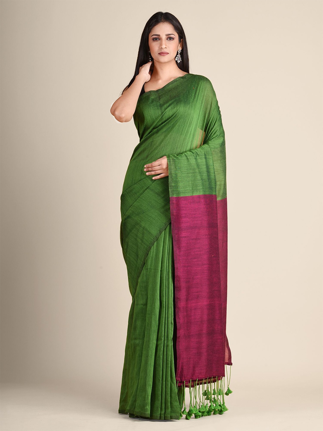 

Arhi Green & Magenta Pure Cotton Saree