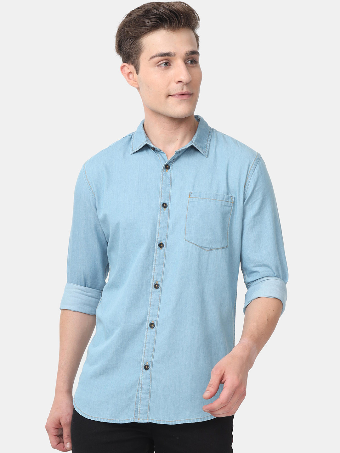 

HERE&NOW Men Blue Slim Fit Opaque Casual Shirt