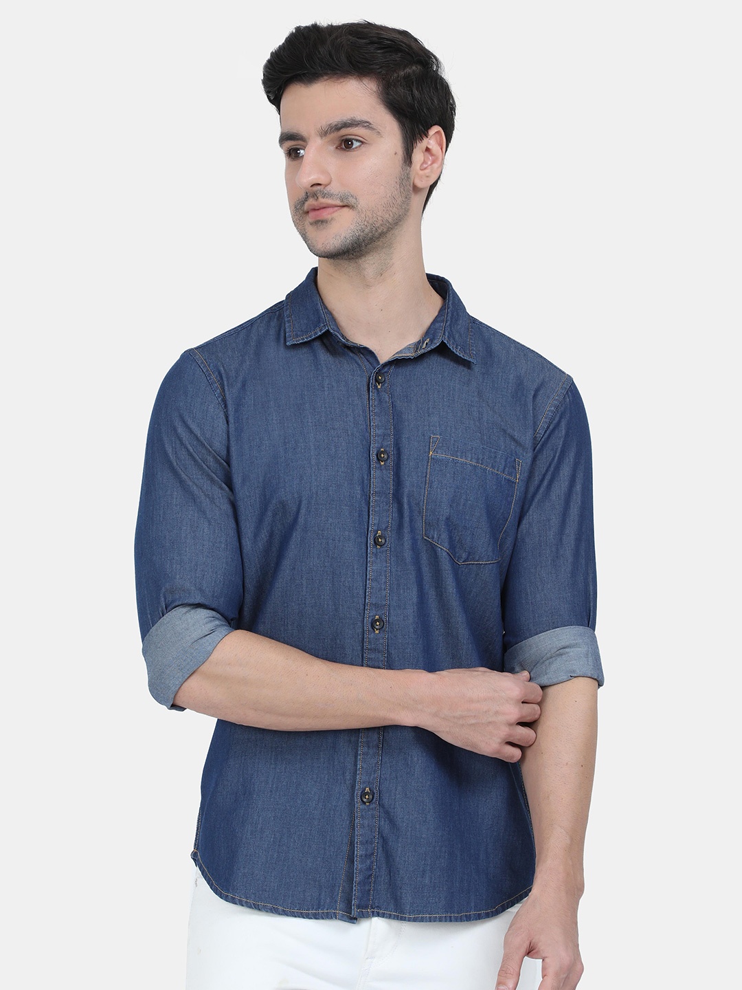 

HERE&NOW Men Blue Slim Fit Opaque Casual Shirt