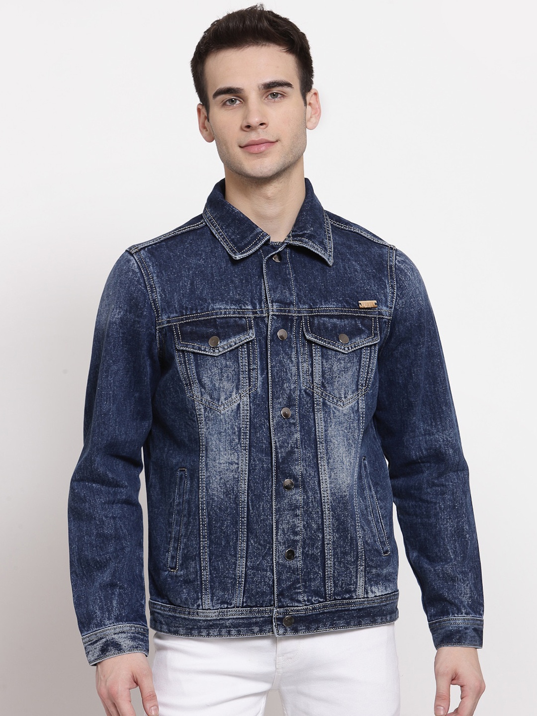 

FEVER Men Blue Washed Denim Jacket