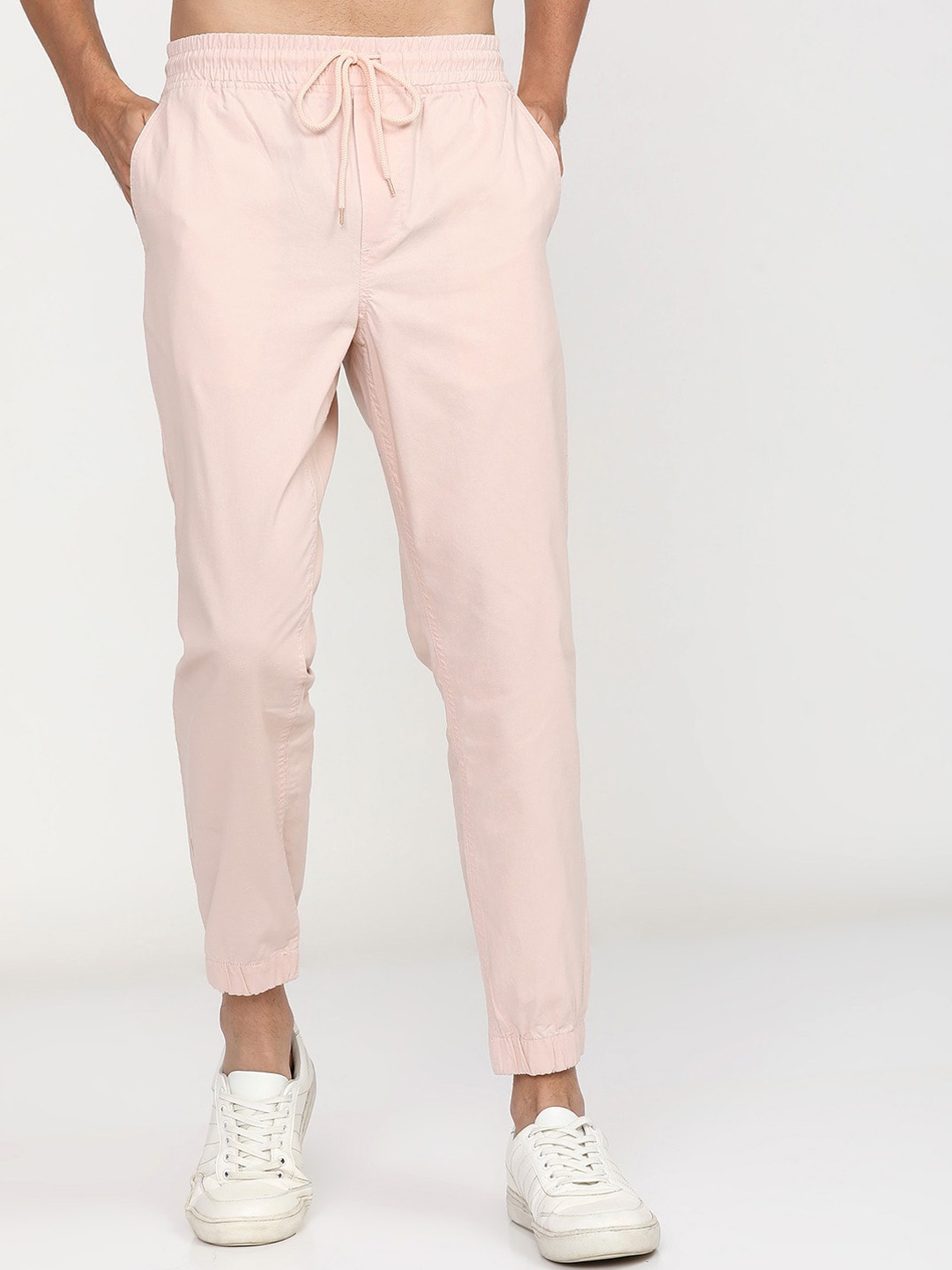 

HIGHLANDER Men Pink Slim Fit Joggers Trousers