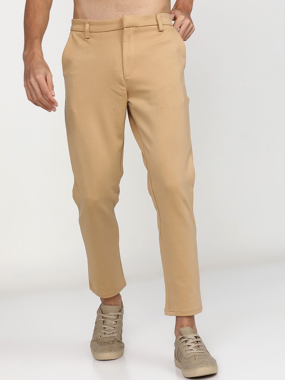 

HIGHLANDER Men Beige Slim Fit Trousers