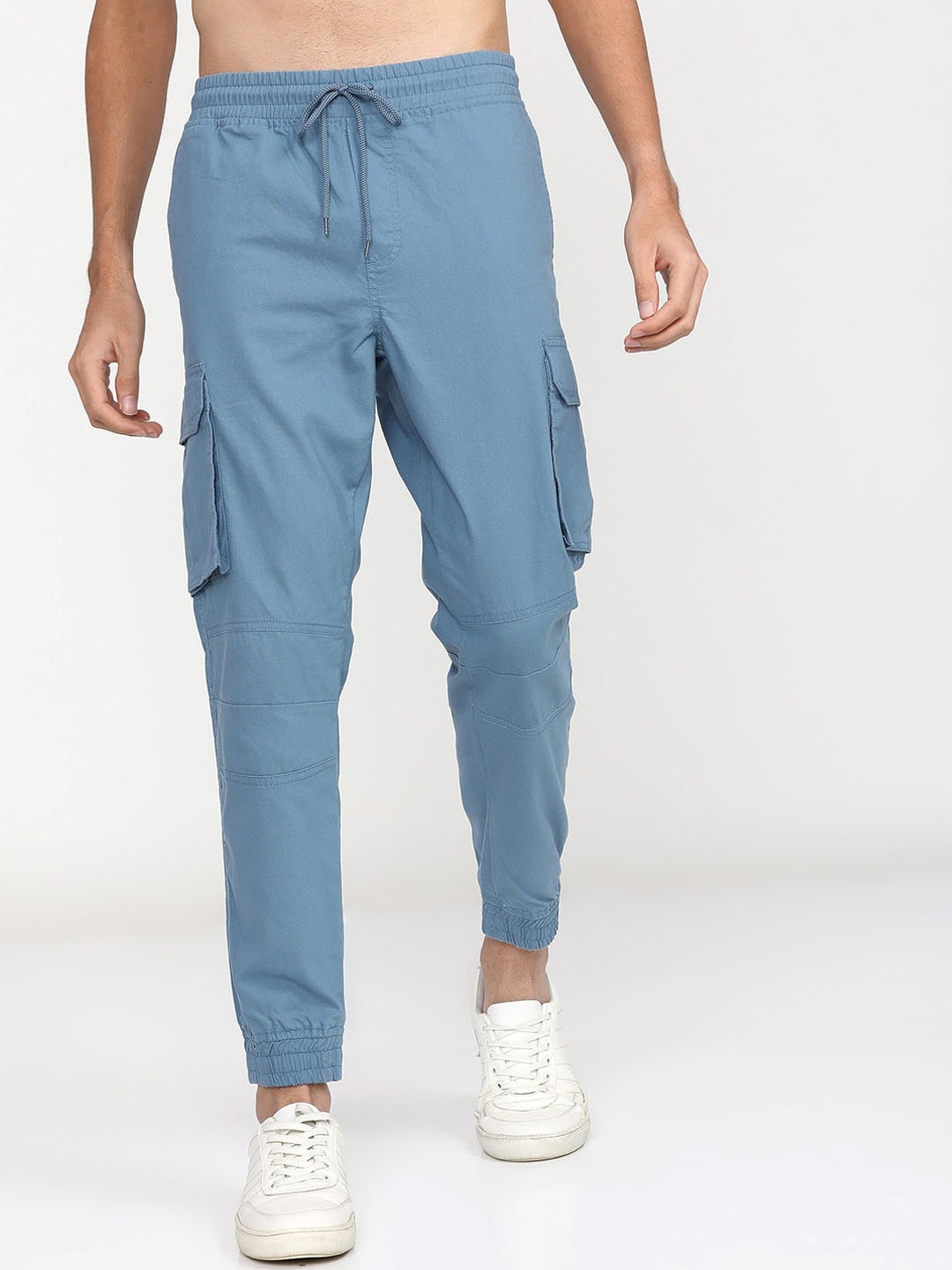 

HIGHLANDER Men Blue Slim Fit Joggers Trousers