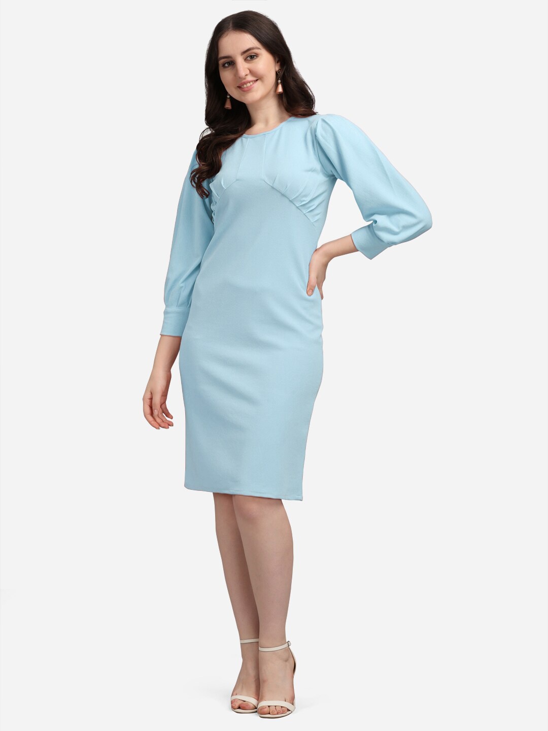 

PURVAJA Women Blue Solid Bodycon Dress