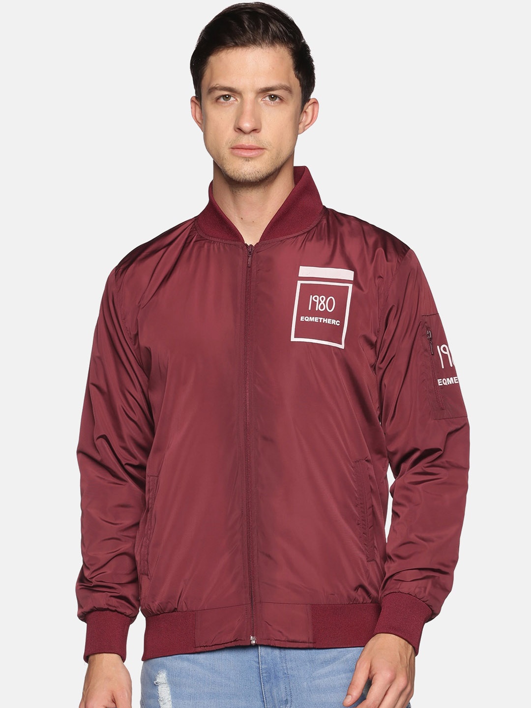 

SHOWOFF Men Maroon Windcheater Outdoor Bomber Jacket