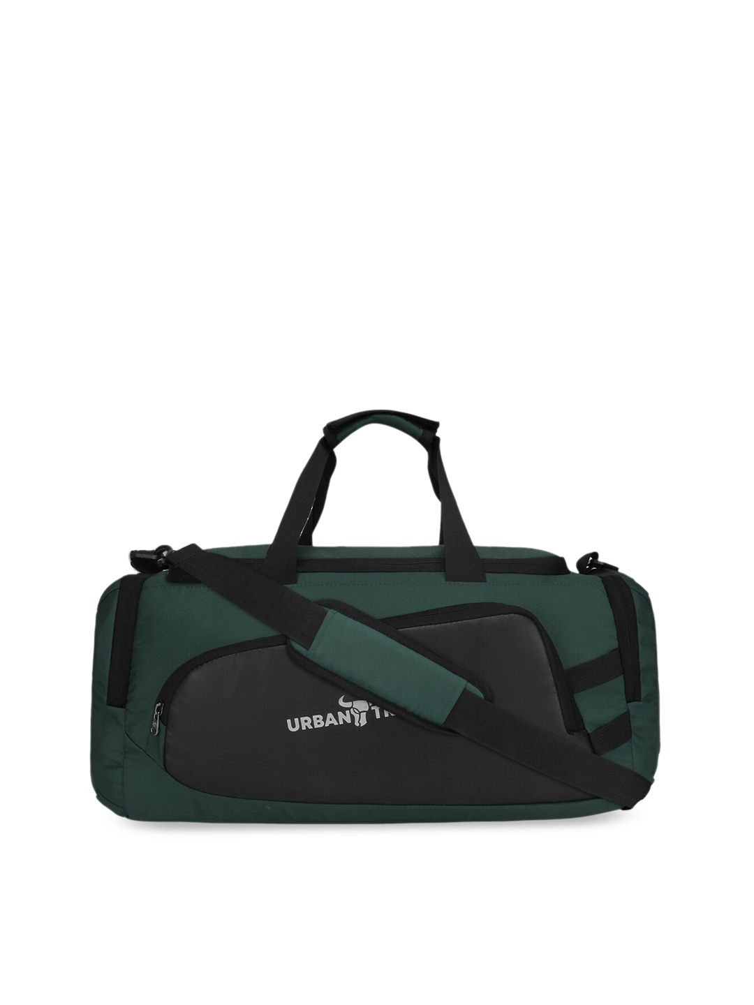 

URBAN TRIBE Green & Black Colourblocked Duffel Bag