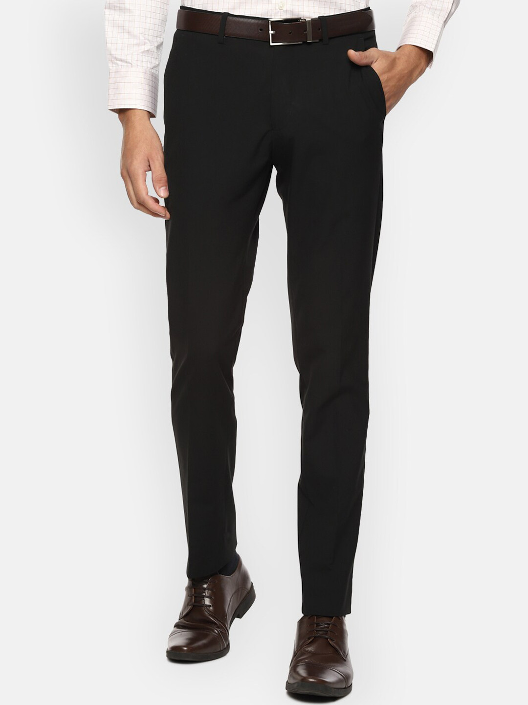 

Louis Philippe Men Black Slim Fit Formal Trousers