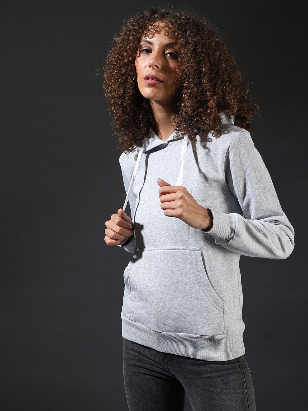 

Campus Sutra Women Grey Solid Sweatshirt