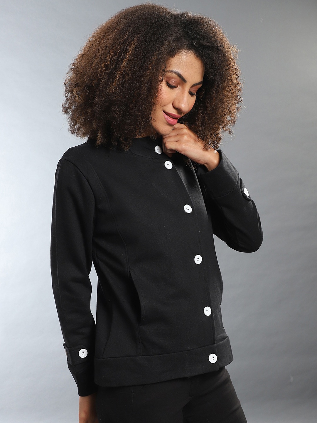 

Campus Sutra Women Black Tailored Jacket