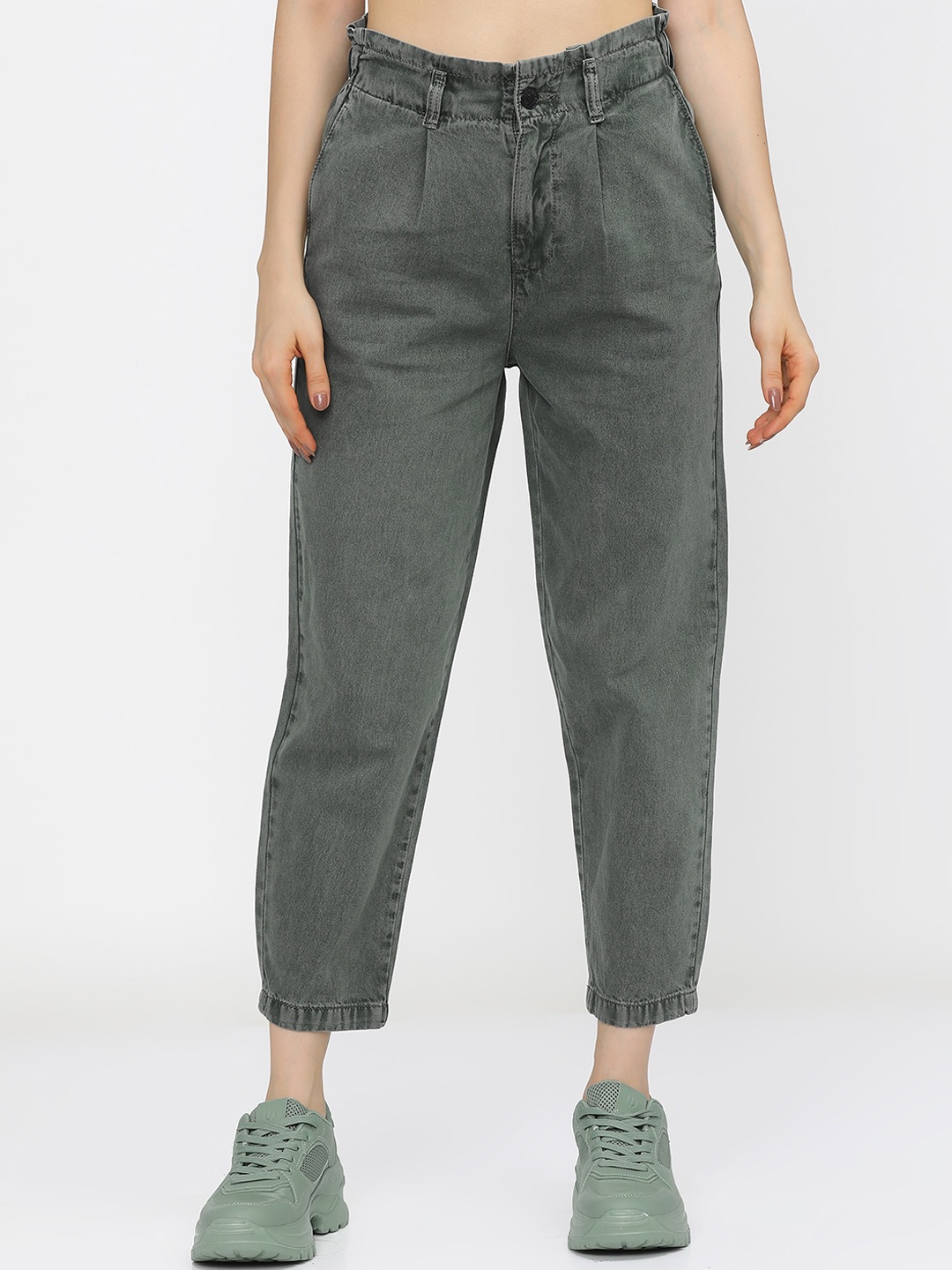 

Tokyo Talkies Women Sage Green Stretchable Jeans