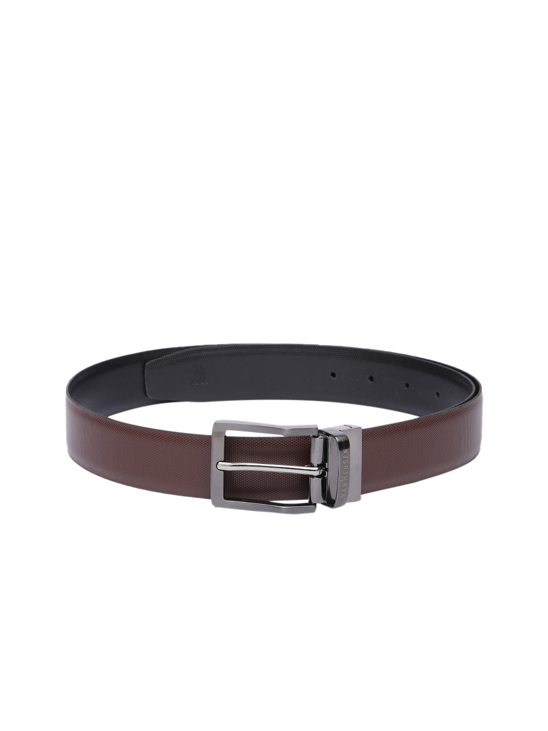 

Van Heusen Men Brown & Black Reversible Textured Leather Formal Belt