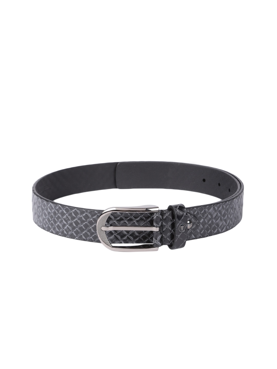 

Van Heusen Men Black Textured Leather Belt