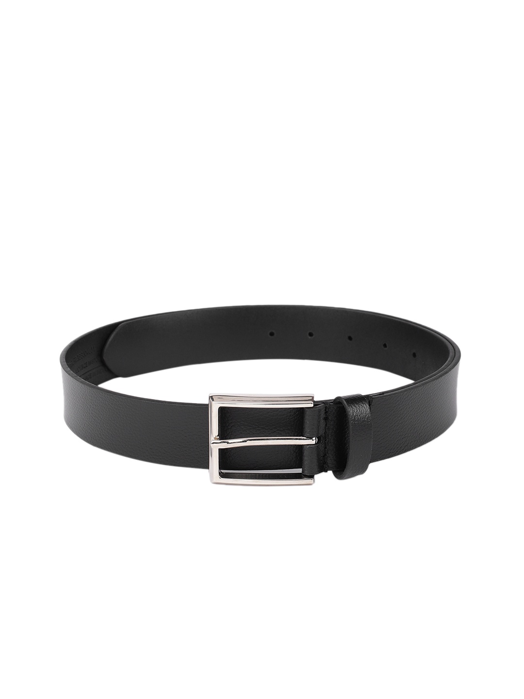 

Van Heusen Men Black Solid Leather Belt