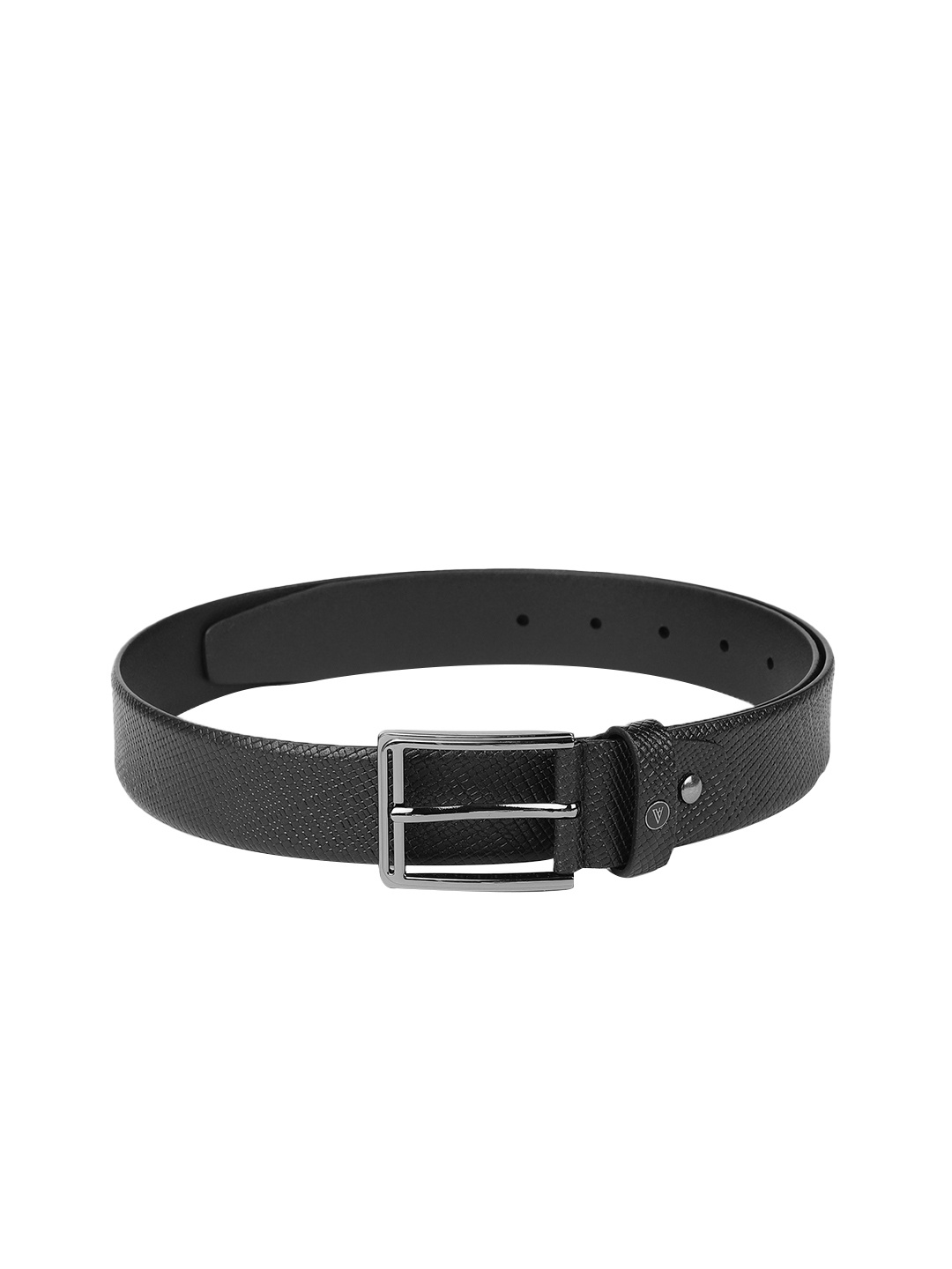 

Van Heusen Men Black Textured Leather Belt