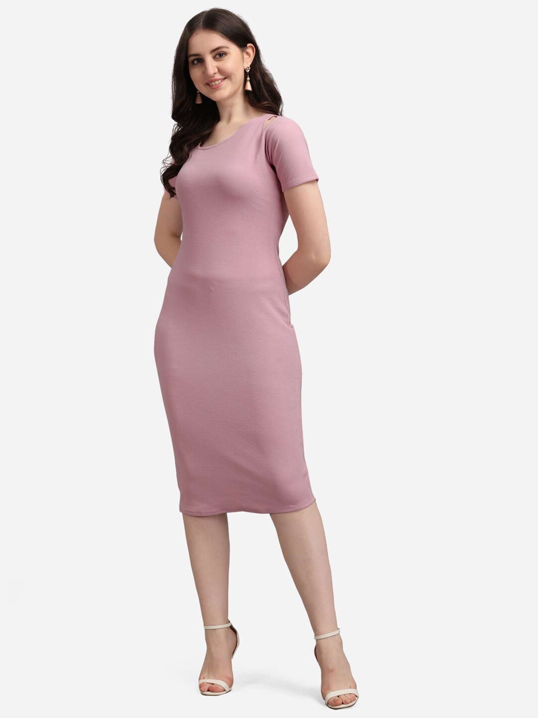 

PURVAJA Pink Bodycon Dress