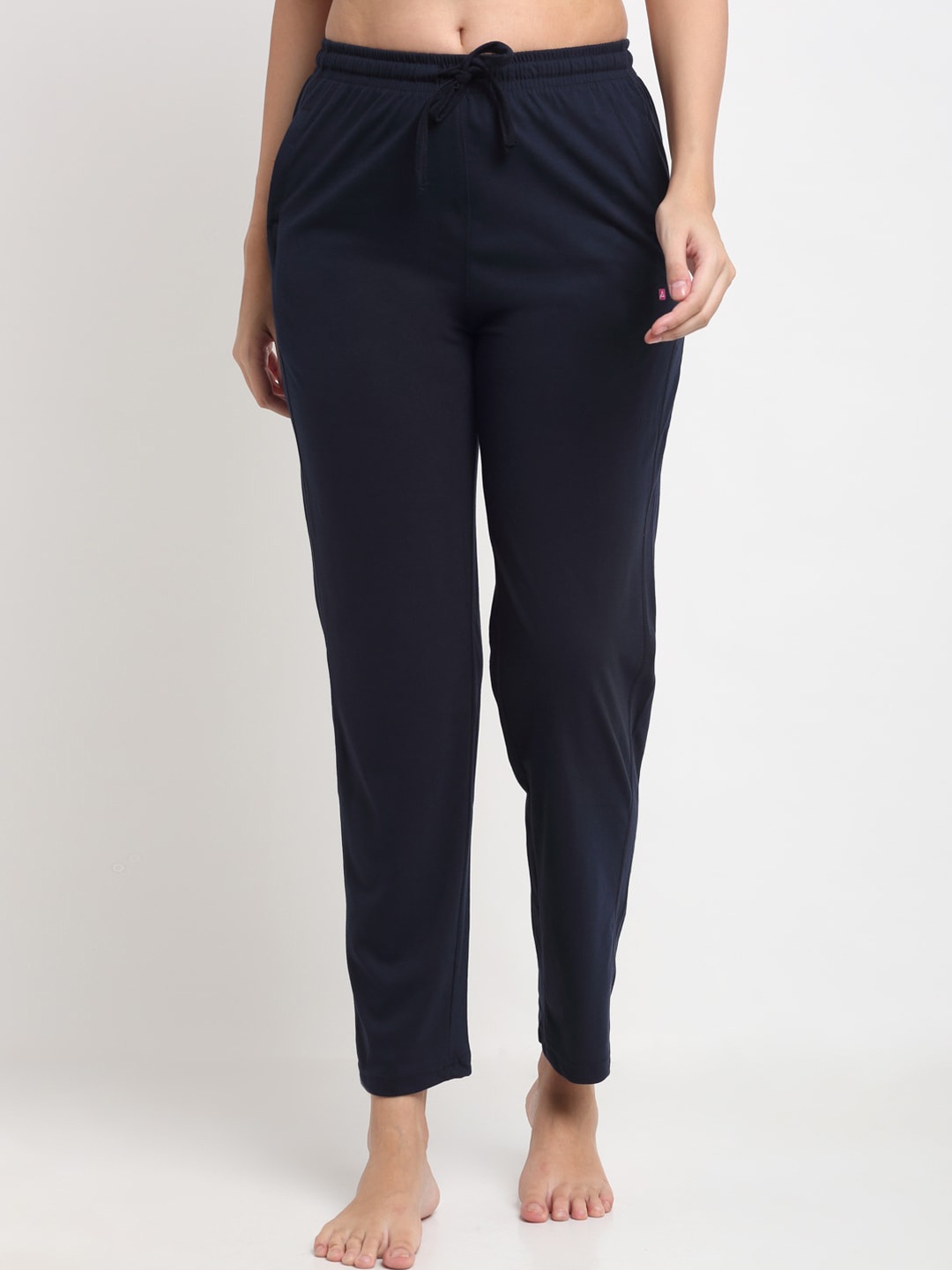 

ANTI CULTURE Women Navy Blue Straight Fit Lounge Pants