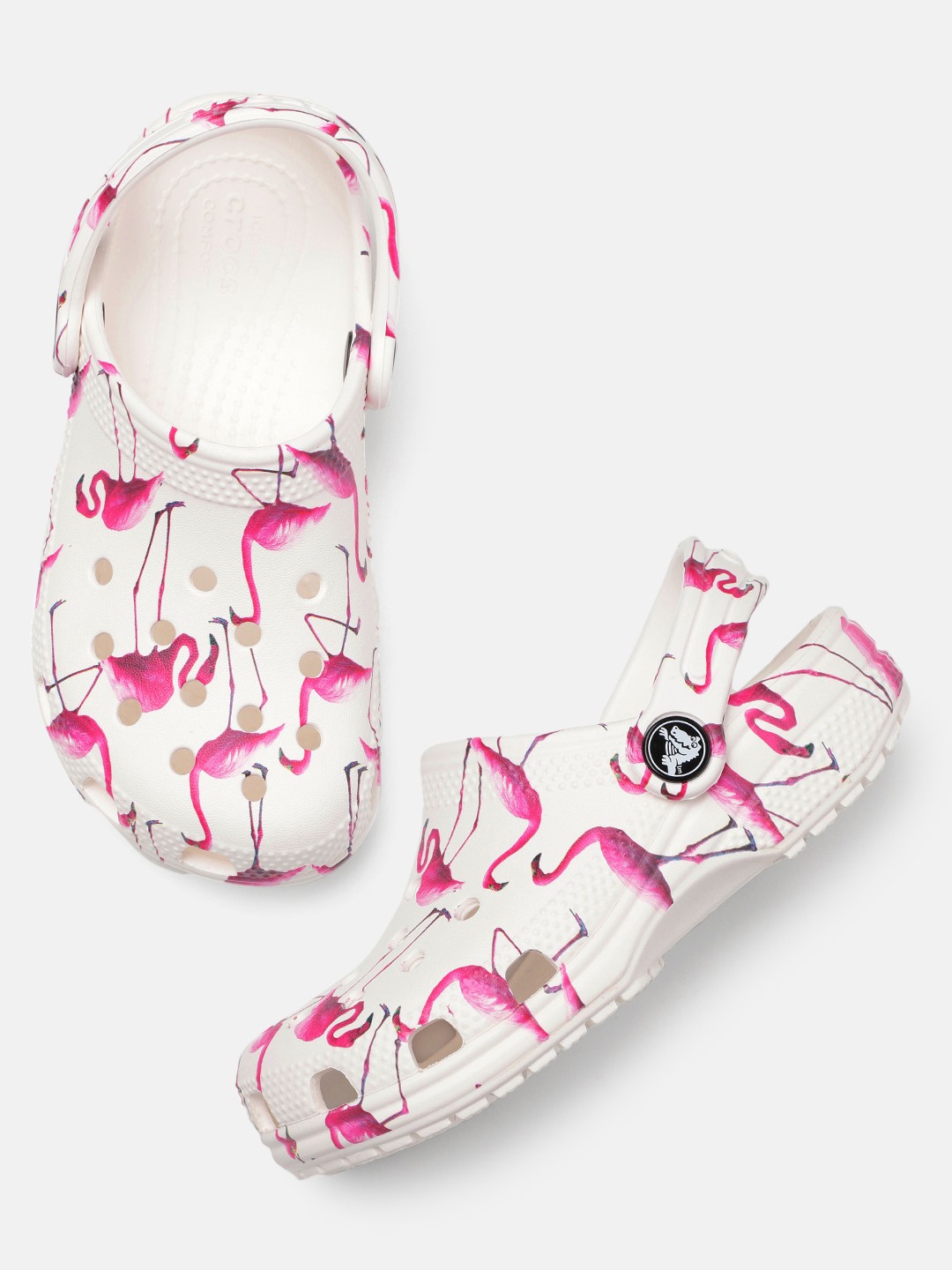 

Crocs Unisex Kids Flamingo Print Croslite Clogs, White