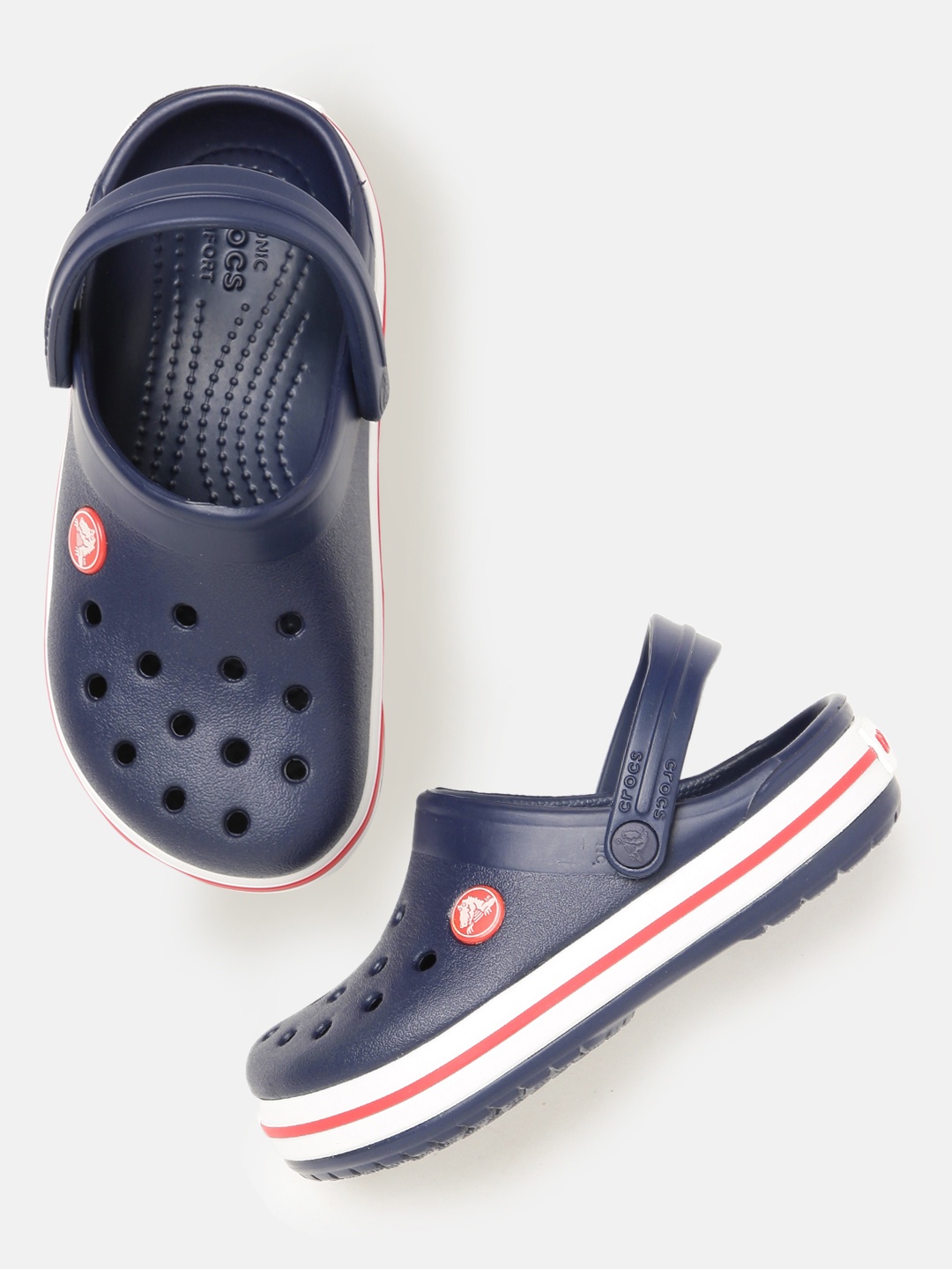 

Crocs Kids Unisex Navy Blue Solid Croslite Crocband Clogs