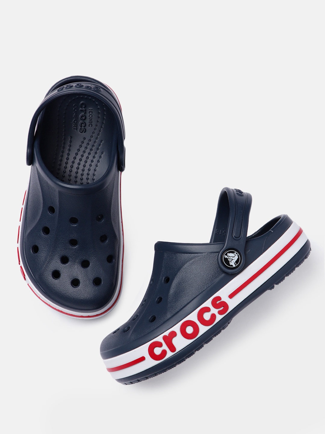 

Crocs Kids Navy Blue Bayaband Solid Clogs