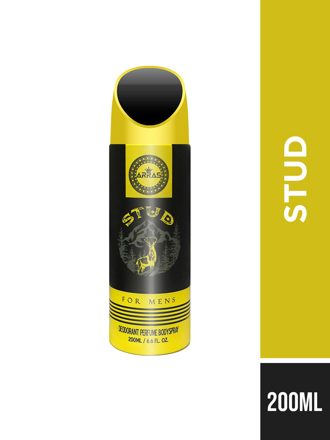 

Arras Stud Deodorant Perfume Body Spray 200ml, Black
