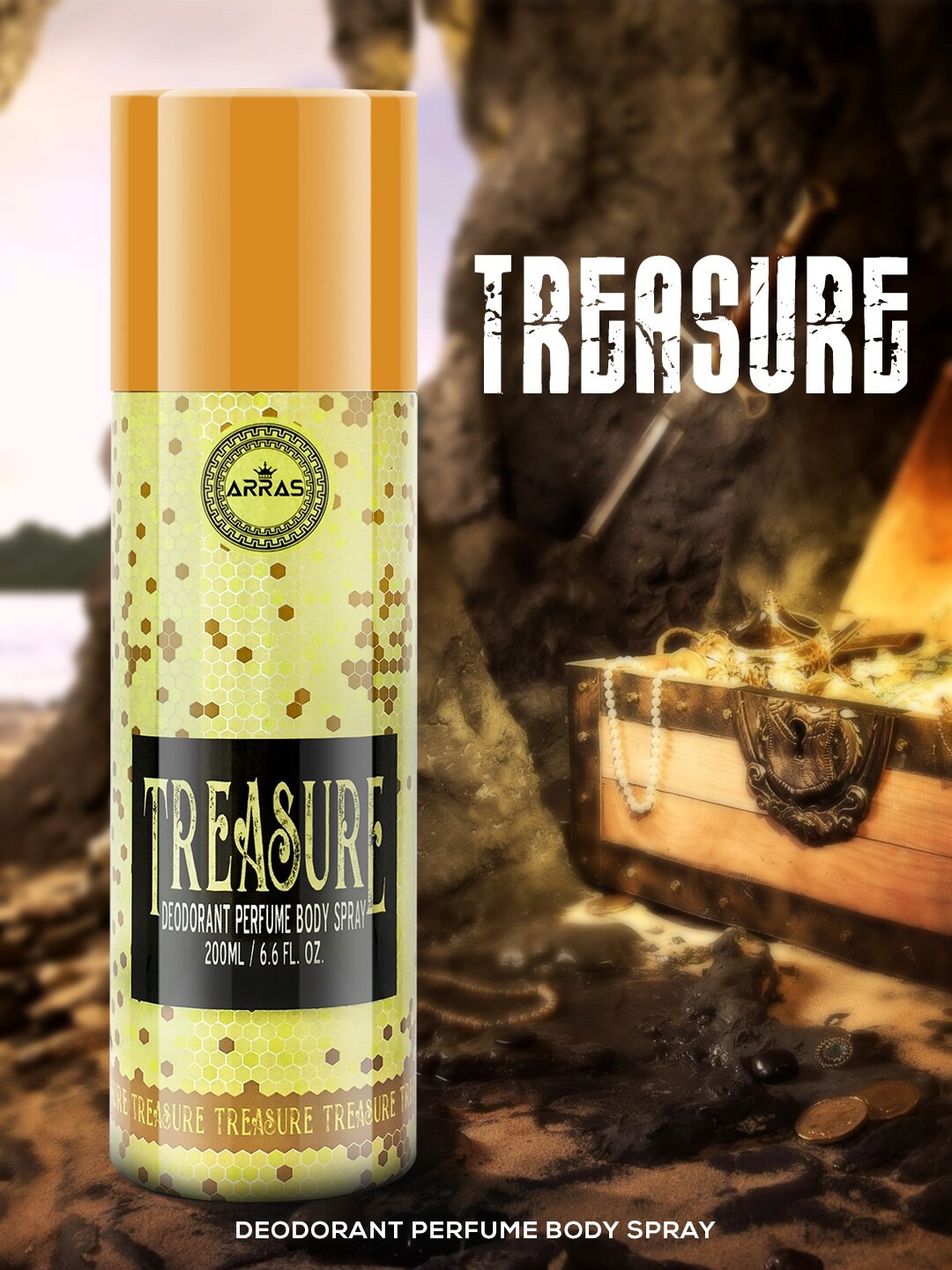 

Arras Treasure Deodorant Perfume Body Spray - 200ml, Yellow