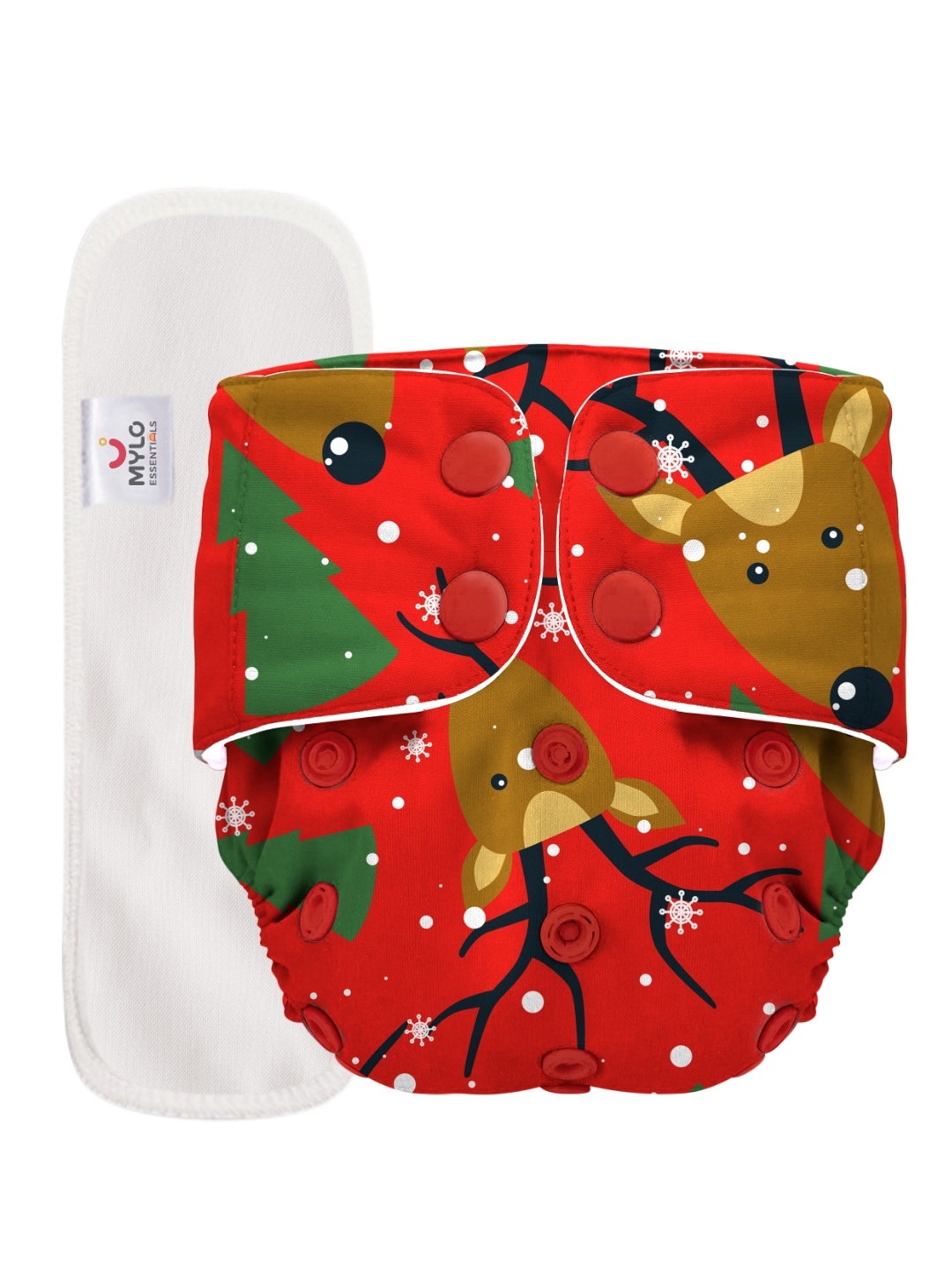 

Mylo Kids Red & Green Printed Cloth Diaper