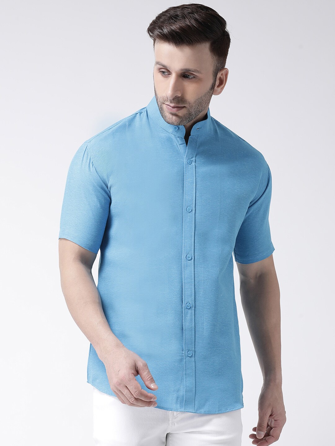 

KHADIO Men Blue Opaque Casual Shirt