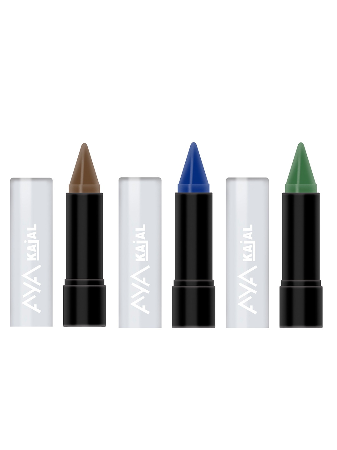 

AYA Women Set of 3 Green & Blue Kajal 2.4 g
