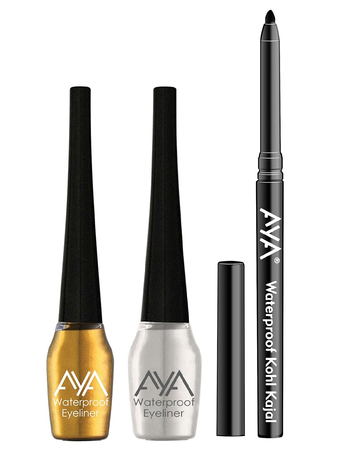 

AYA Set of 2 Waterproof Liquid Eyeliner & Kajal, Multi