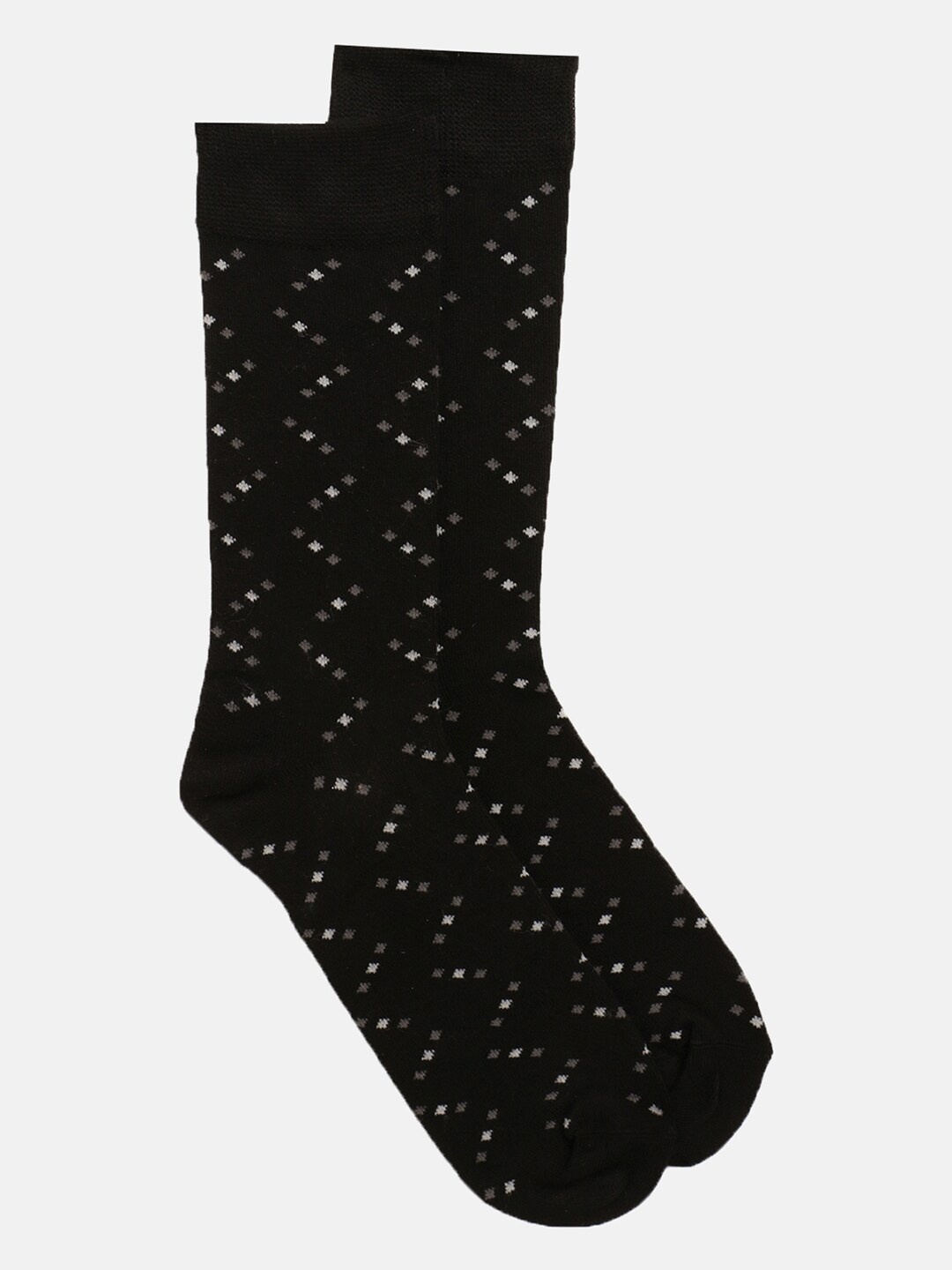 

LINDBERGH Men Black & White Patterned Calf-Length Socks