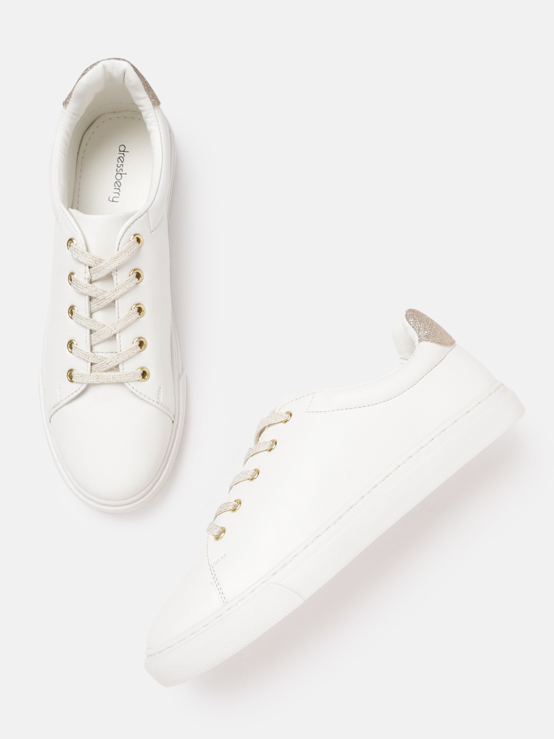 

DressBerry Women White Solid Sneakers