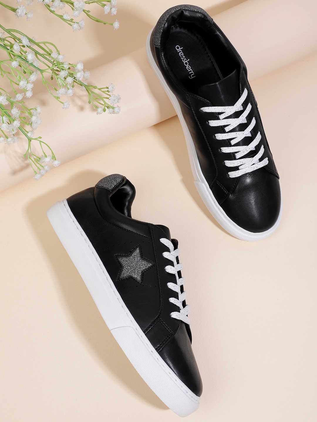 

DressBerry Women Black Solid Sneakers