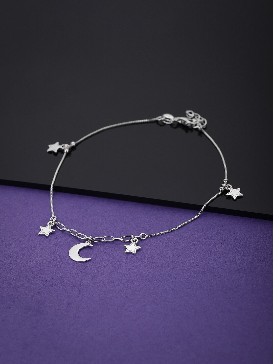 

VANBELLE Silver-Toned 925 Sterling Silver Rhodium-Plated Anklet