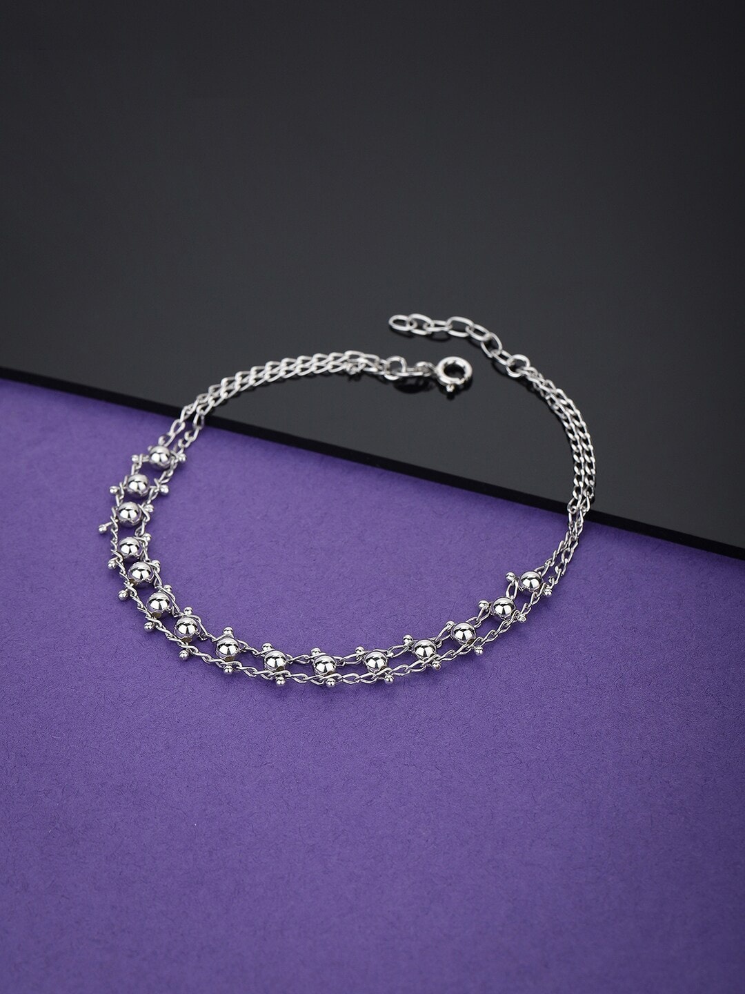 

VANBELLE Rhodium-Plated 925 Sterling Silver Anklet