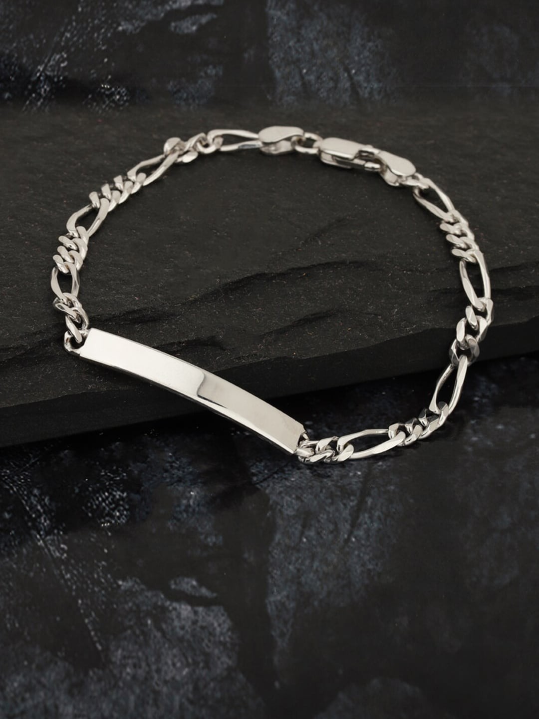 

VANBELLE Women Silver-Toned Sterling Silver Rhodium-Plated Link Bracelet