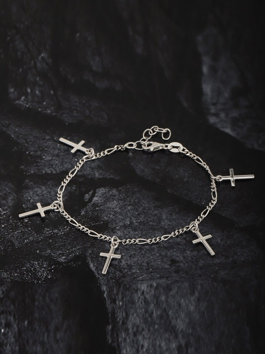 

VANBELLE Women Sterling Silver Rhodium-Plated Charm Bracelet